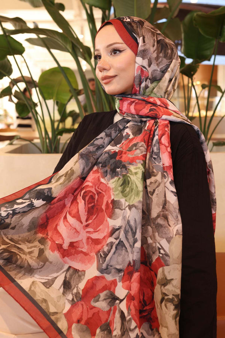 BNG Women Patterned Scarf Red İpk111 - Farmington Hills
