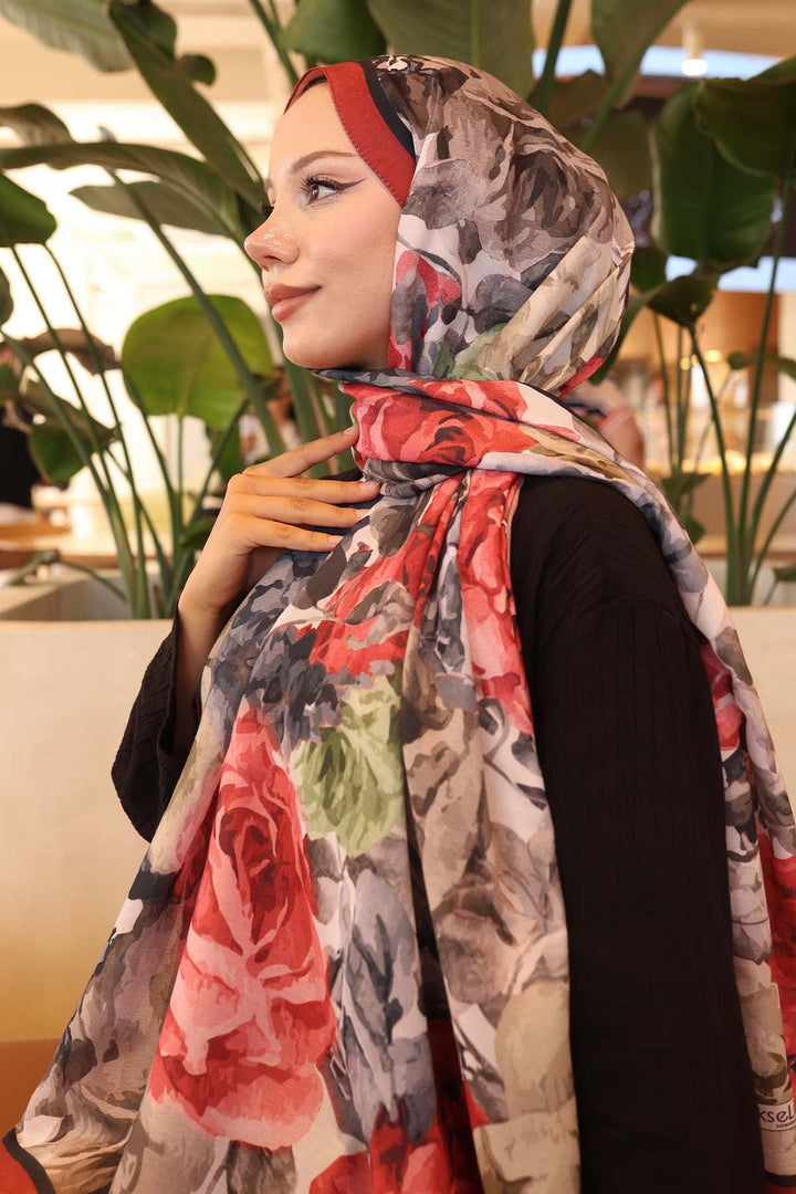 BNG Women Patterned Scarf Red İpk111 - Farmington Hills