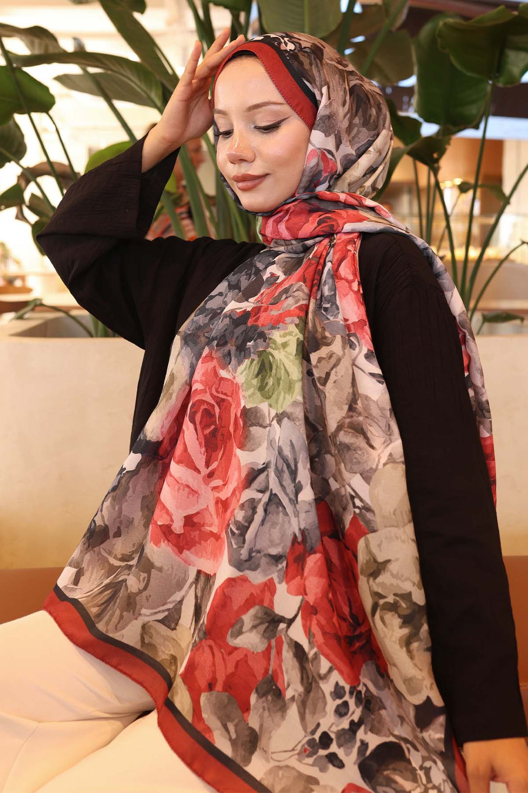 BNG Women Patterned Scarf Red İpk111 - Farmington Hills