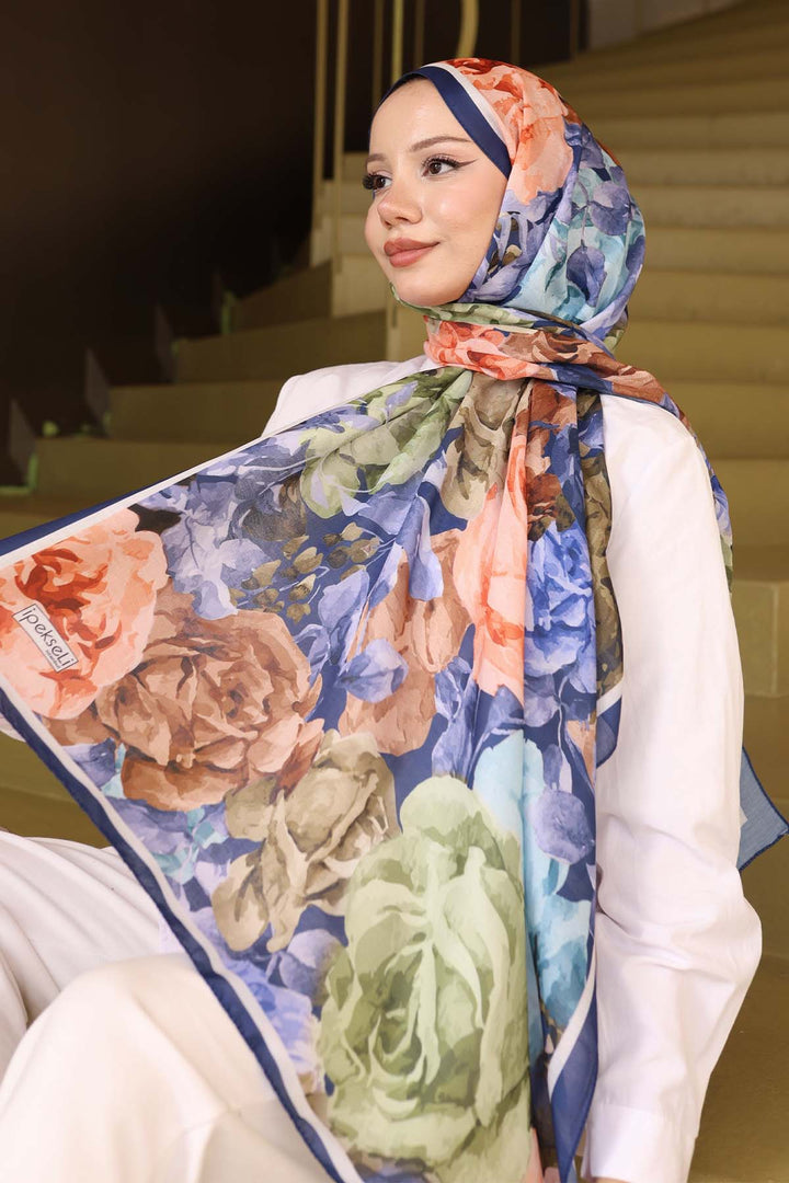 BNG Women Patterned Scarf Navy İpk111 - Ciudad Mante