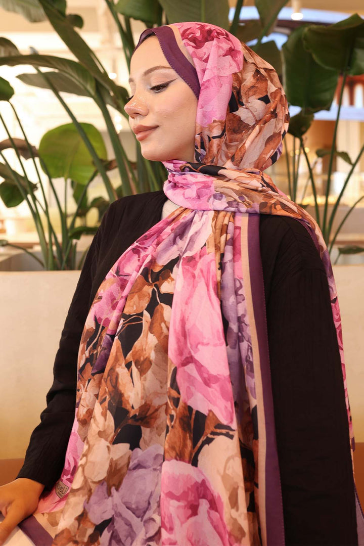 BNG Women Patterned Shawl Purple İpk111 - Ellicott City