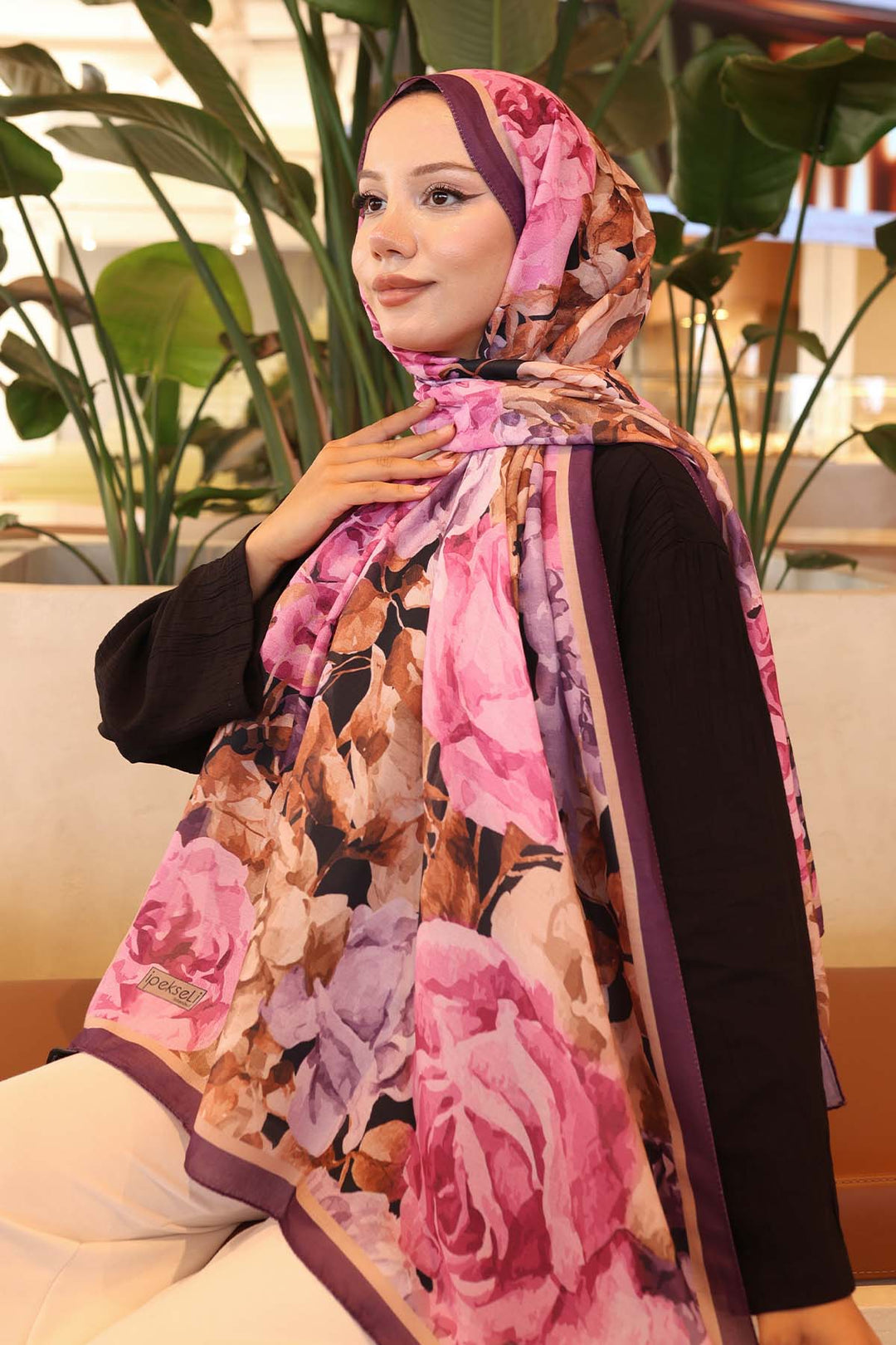 BNG Women Patterned Shawl Purple İpk111 - Hampton