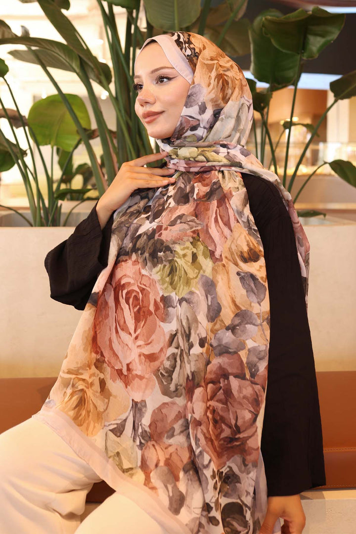 BNG Women Patterned Scarf Stone-Beige İpk111 - Vitry-sur-Seine