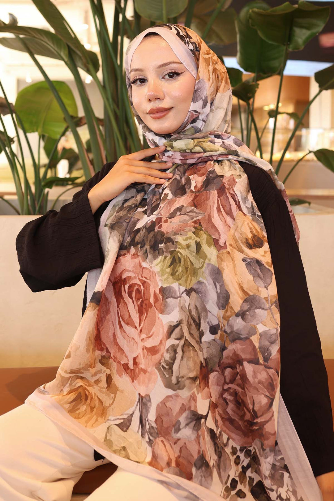 BNG Women Patterned Scarf Stone-Beige İpk111 - Vitry-sur-Seine