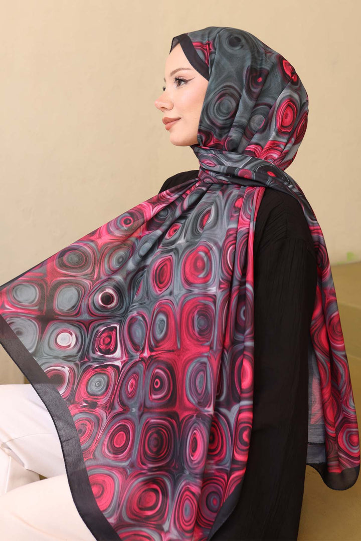 BNG Women Patterned Shawl Fuchsia İpk112 - Antequera