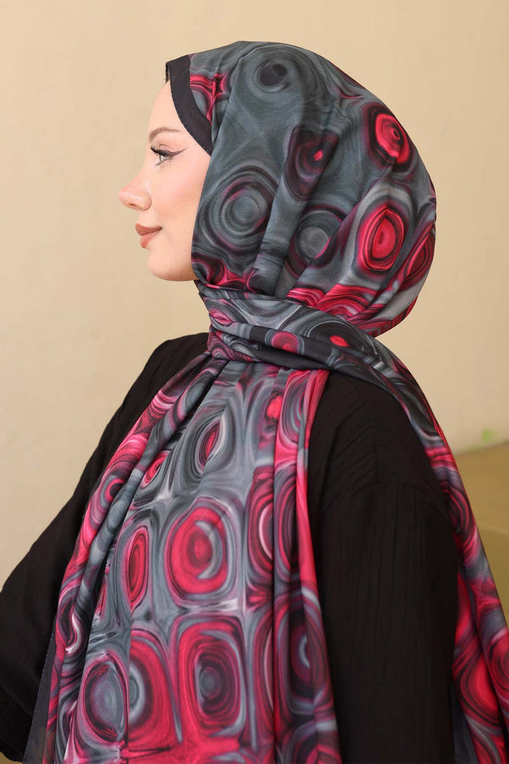 BNG Women Patterned Shawl Fuchsia İpk112 - Antequera
