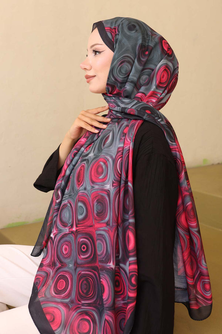 BNG Women Patterned Shawl Fuchsia İpk112 - Antequera