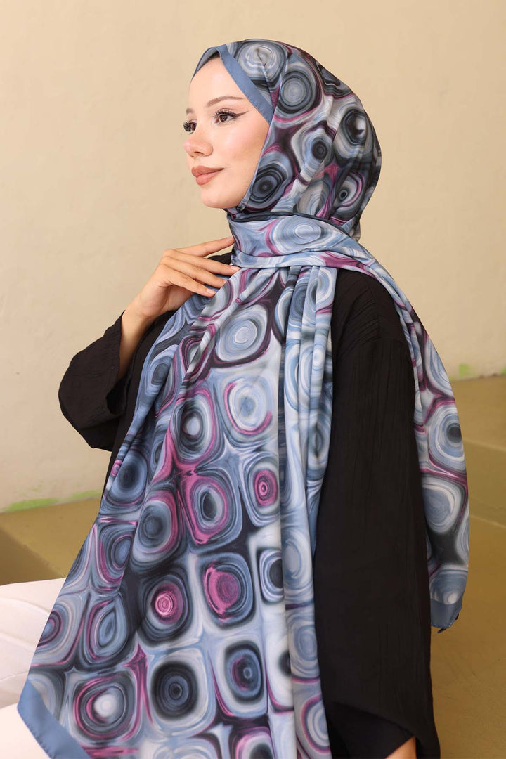BNG Women Patterned Scarf Gray İpk112 - Oildale