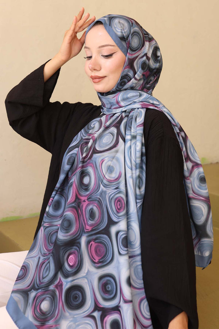 BNG Women Patterned Scarf Gray İpk112 - Oildale