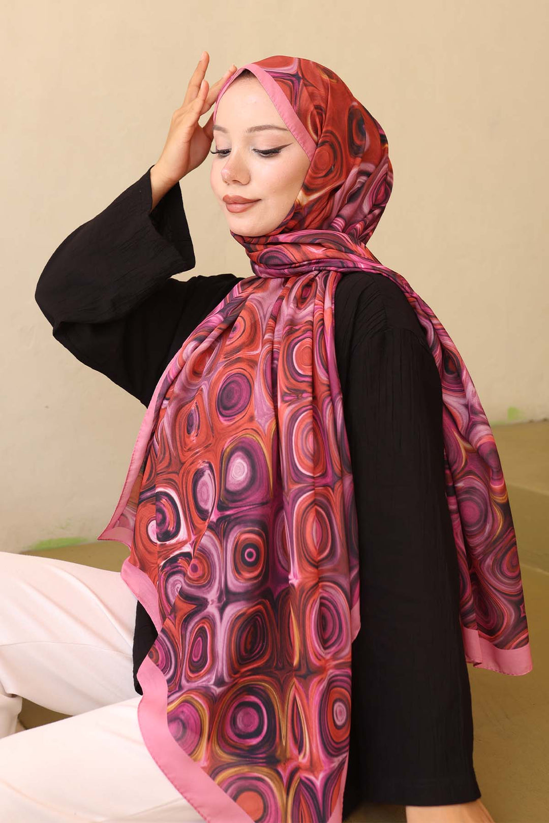 BNG Women Patterned Scarf Rose Dry İpk112 - Chico