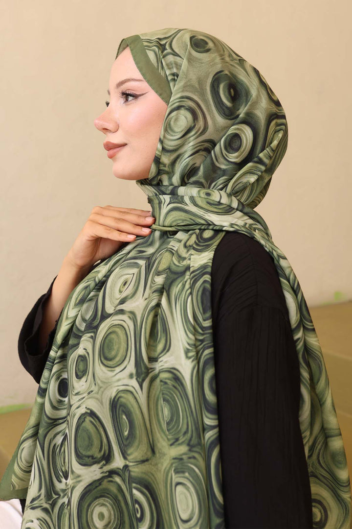 BNG Women Patterned Shawl Khaki İpk112 - Acton