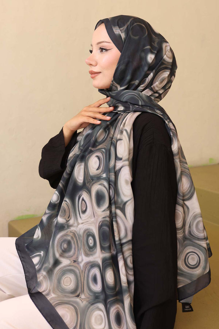 BNG Women Patterned Shawl Khaki-Mink İpk112 - Acerra