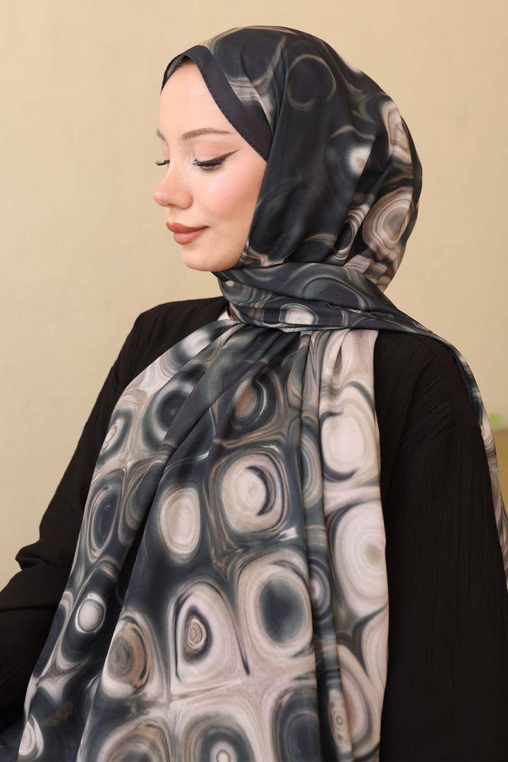 BNG Women Patterned Shawl Khaki-Mink İpk112 - Acerra