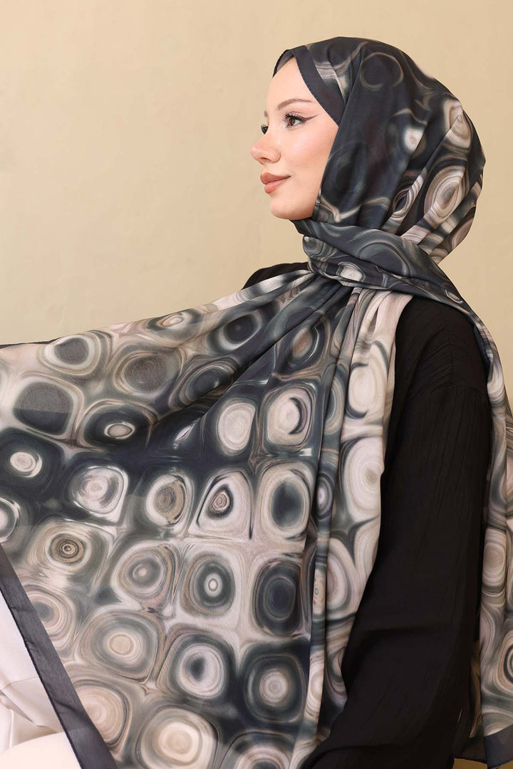 BNG Women Patterned Shawl Khaki-Mink İpk112 - Acerra