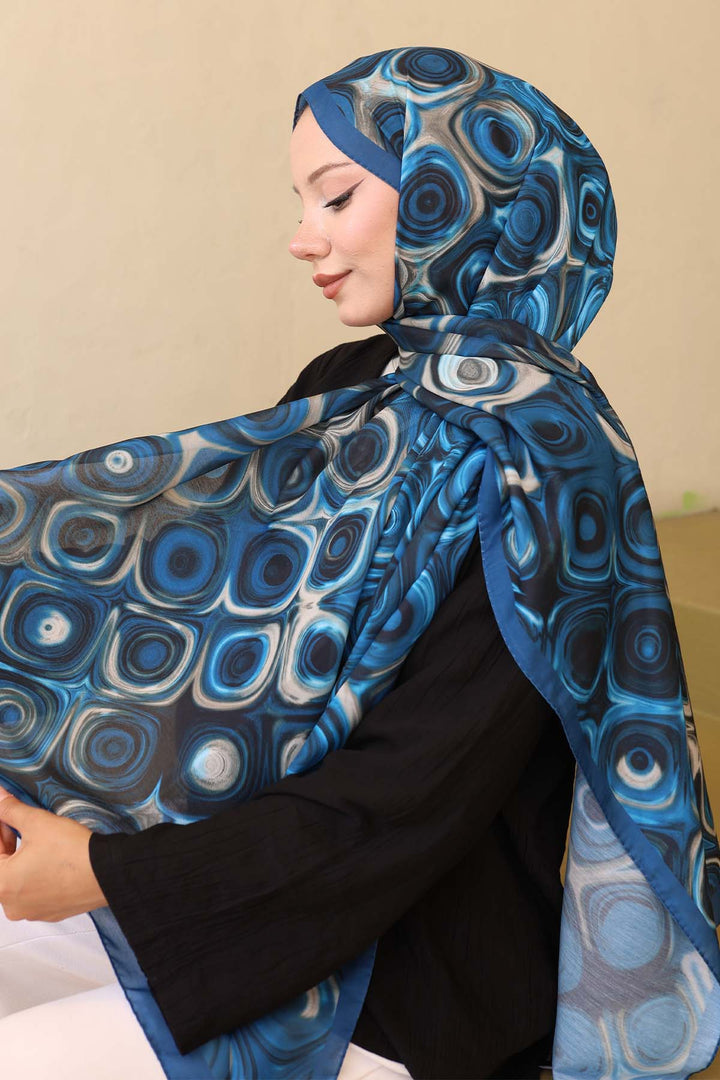 BNG Women Patterned Shawl Indigo Ipk112 - Livermore