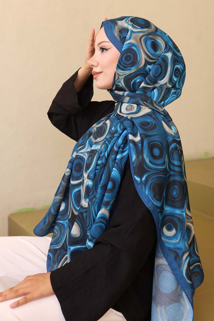 BNG Women Patterned Shawl Indigo Ipk112 - Livermore