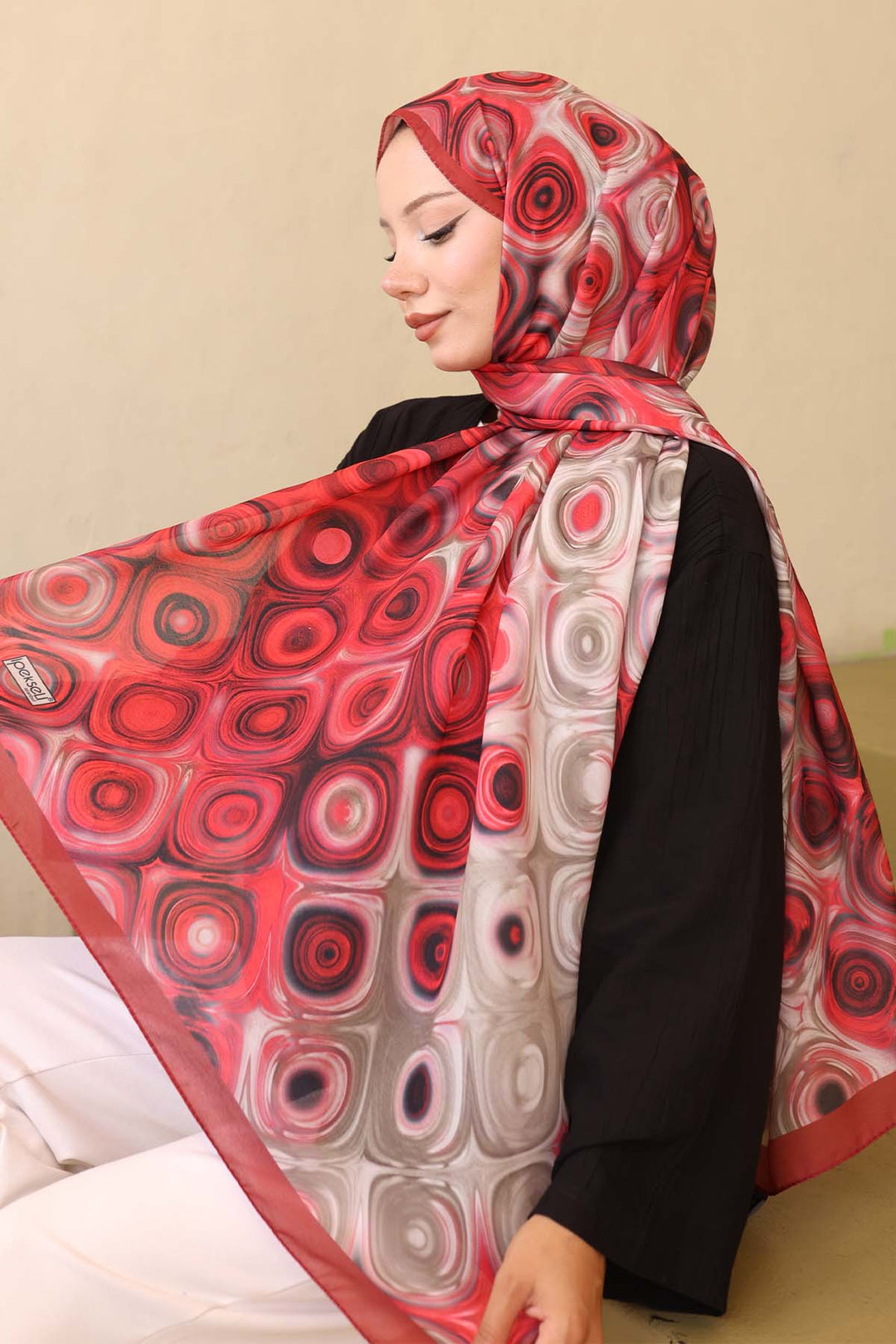 BNG Women Patterned Scarf Red İpk112 - Lawrence