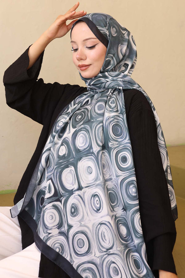BNG Women Patterned Scarf Black İpk112 - Winter Springs