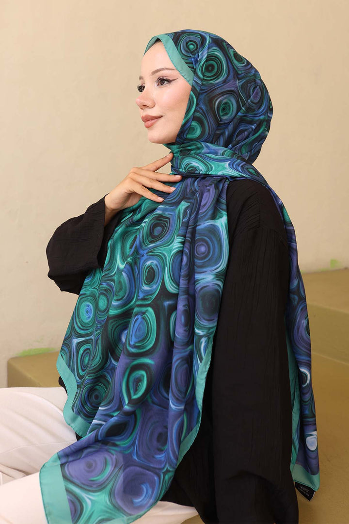 BNG Women Patterned Shawl Green İpk112 - Columbia