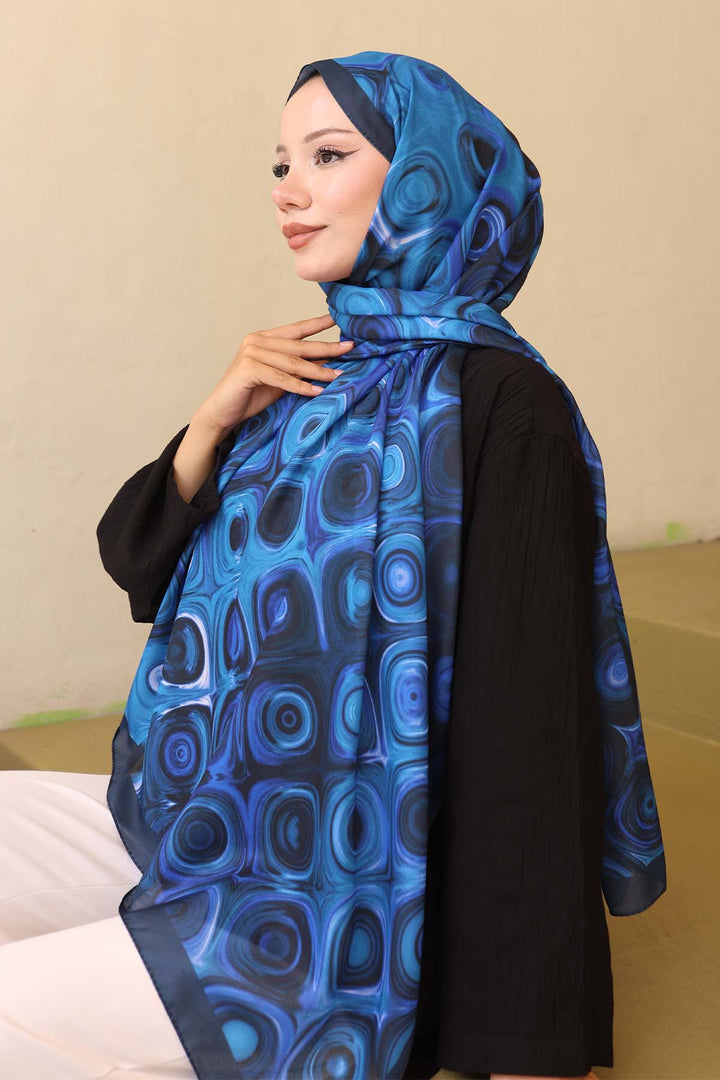 BNG Women Patterned Scarf Pot Black İpk112 - Irvine