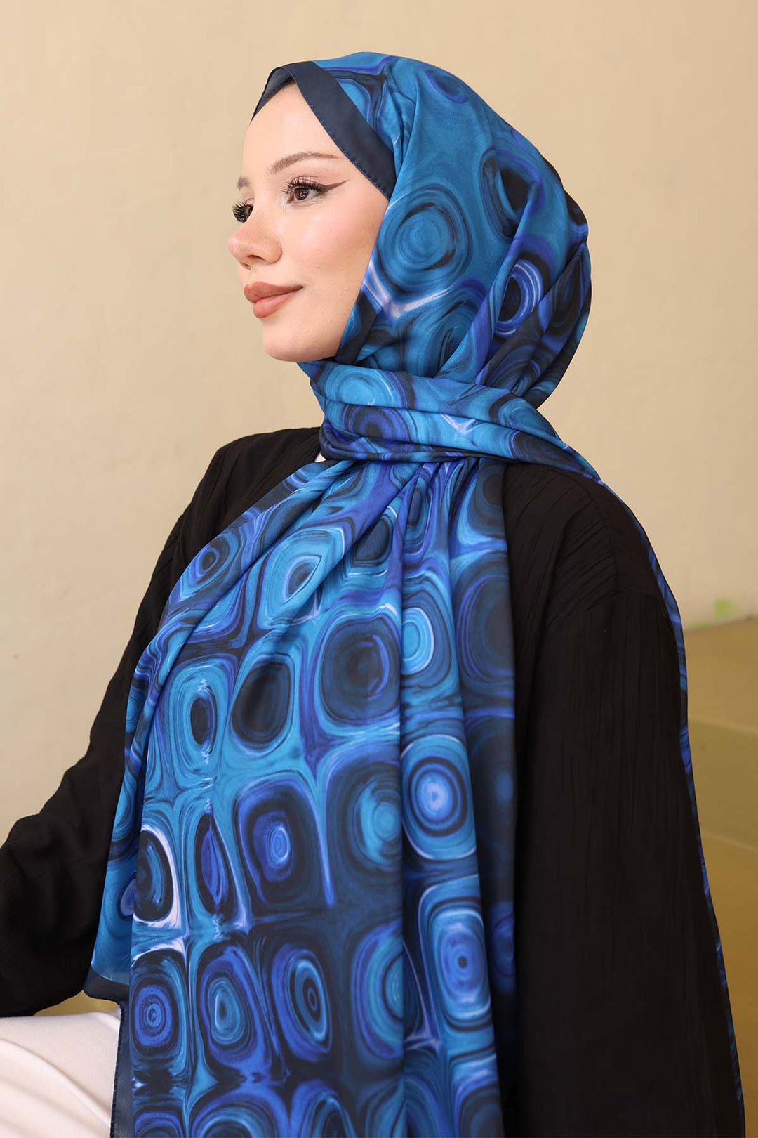 BNG Women Patterned Scarf Pot Black İpk112 - Irvine