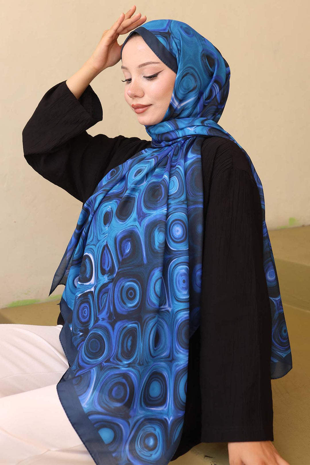 BNG Women Patterned Scarf Pot Black İpk112 - Irvine