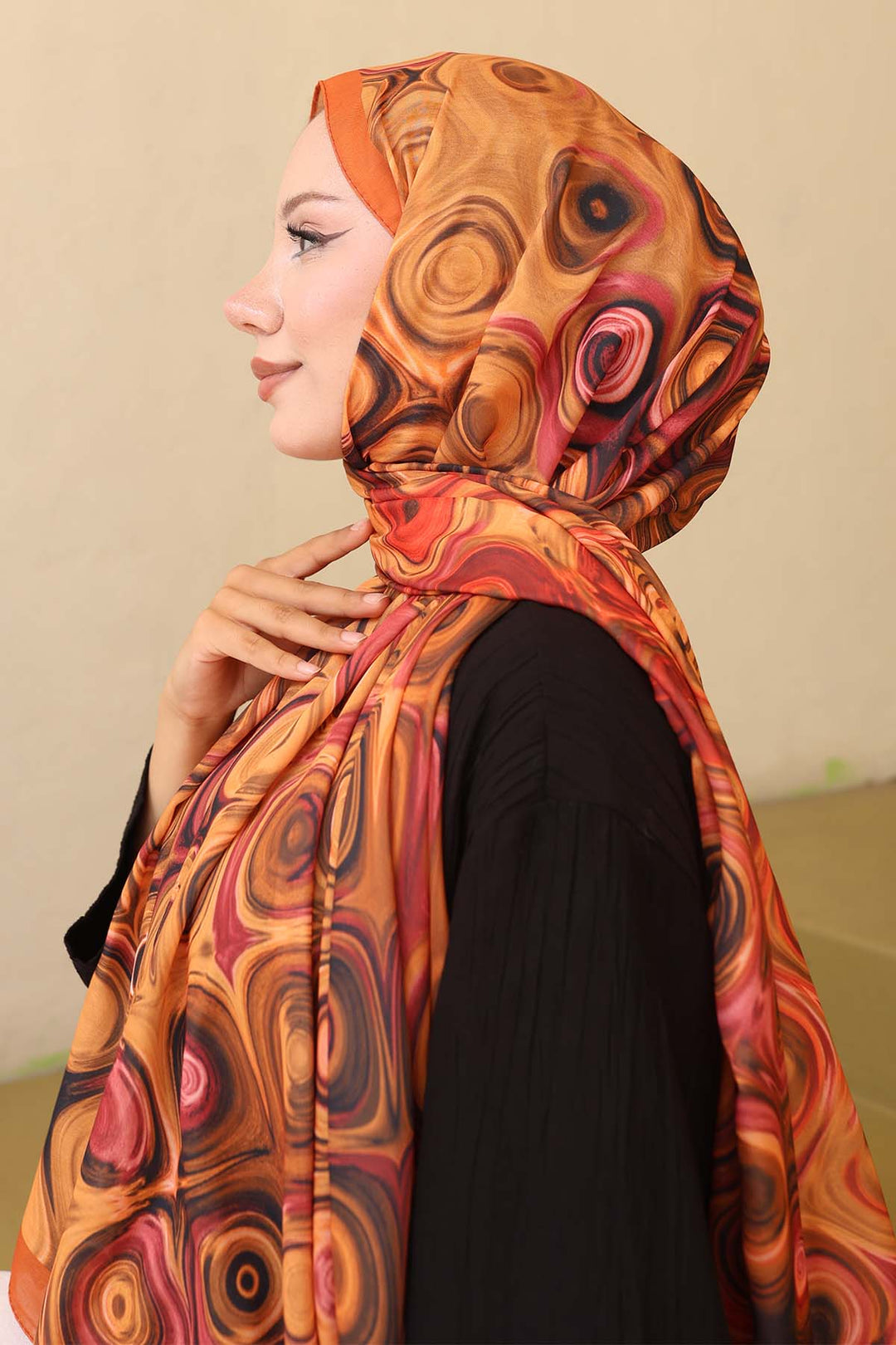 BNG Women Patterned Scarf Orange İpk112 - Mason