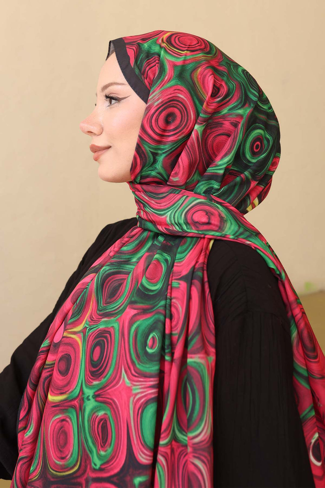 BNG Women Patterned Shawl Fuchsia-Green İpk112 - Hesperia