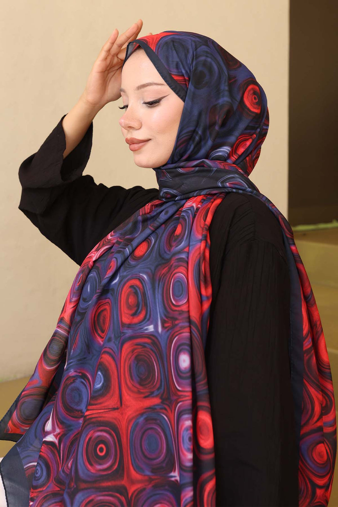 BNG Women Patterned Shawl Red-Purple İpk112 - Pistoia