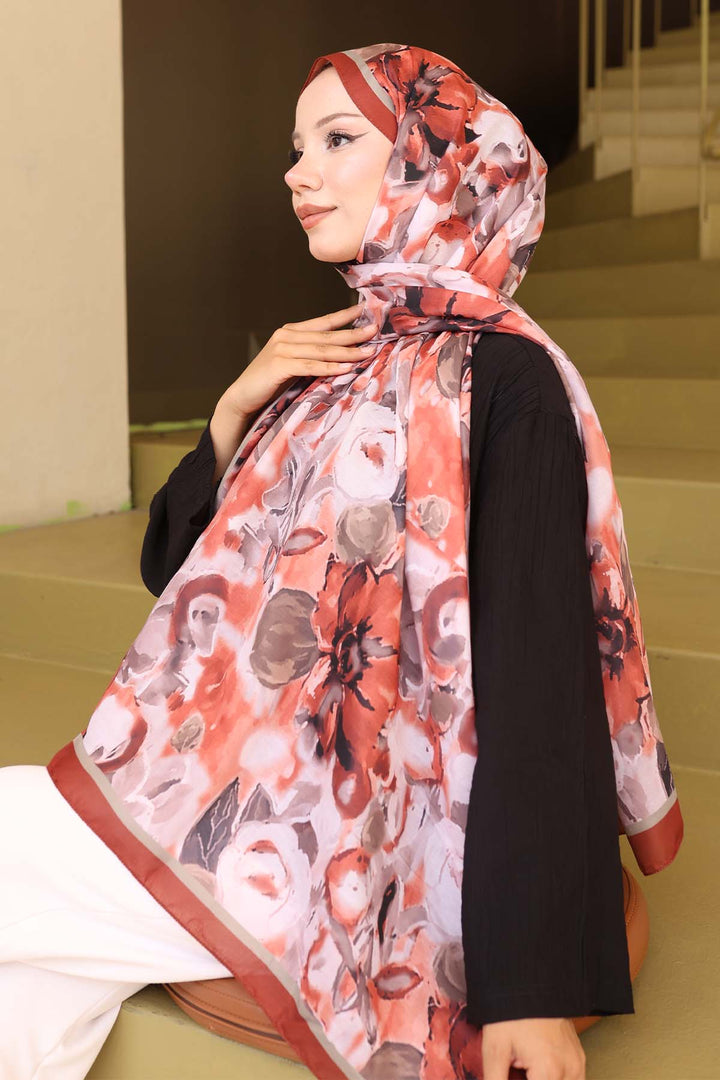 BNG Women Patterned Shawl Tile İpk113 - Draguignan