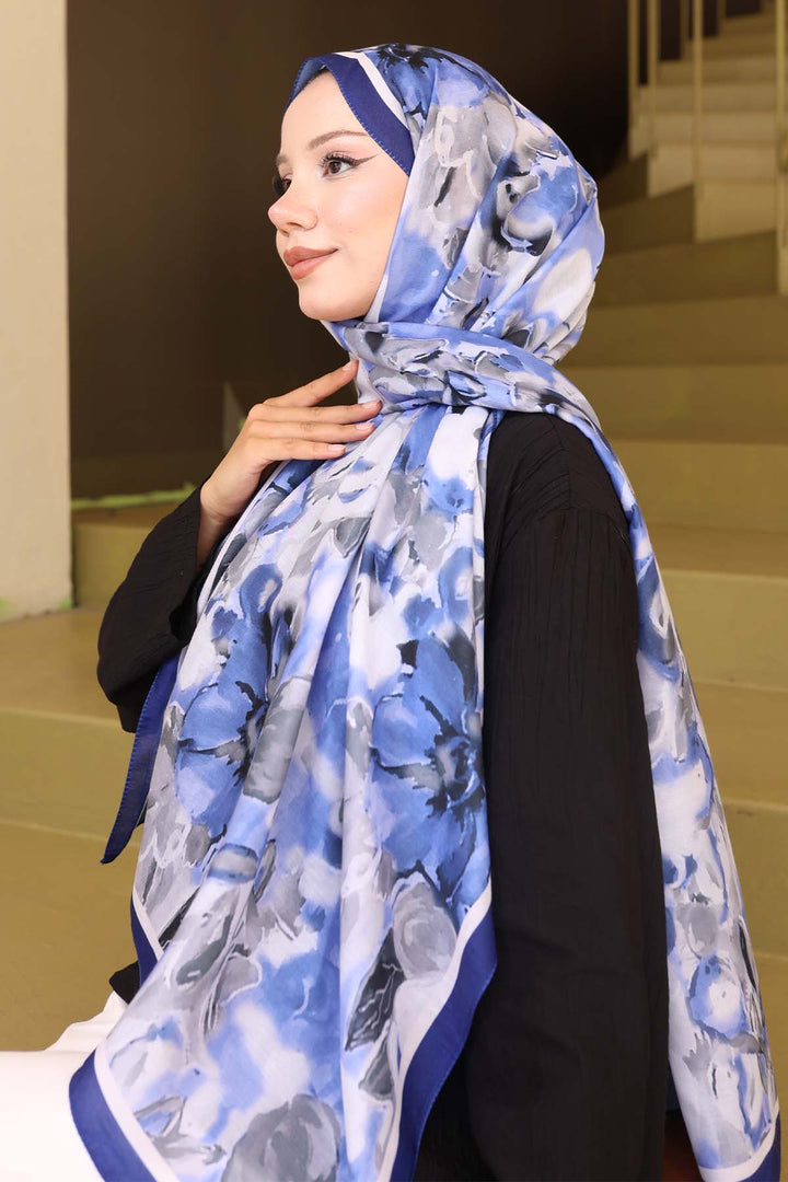 BNG Women Patterned Scarf Navy İpk113 - Amherst