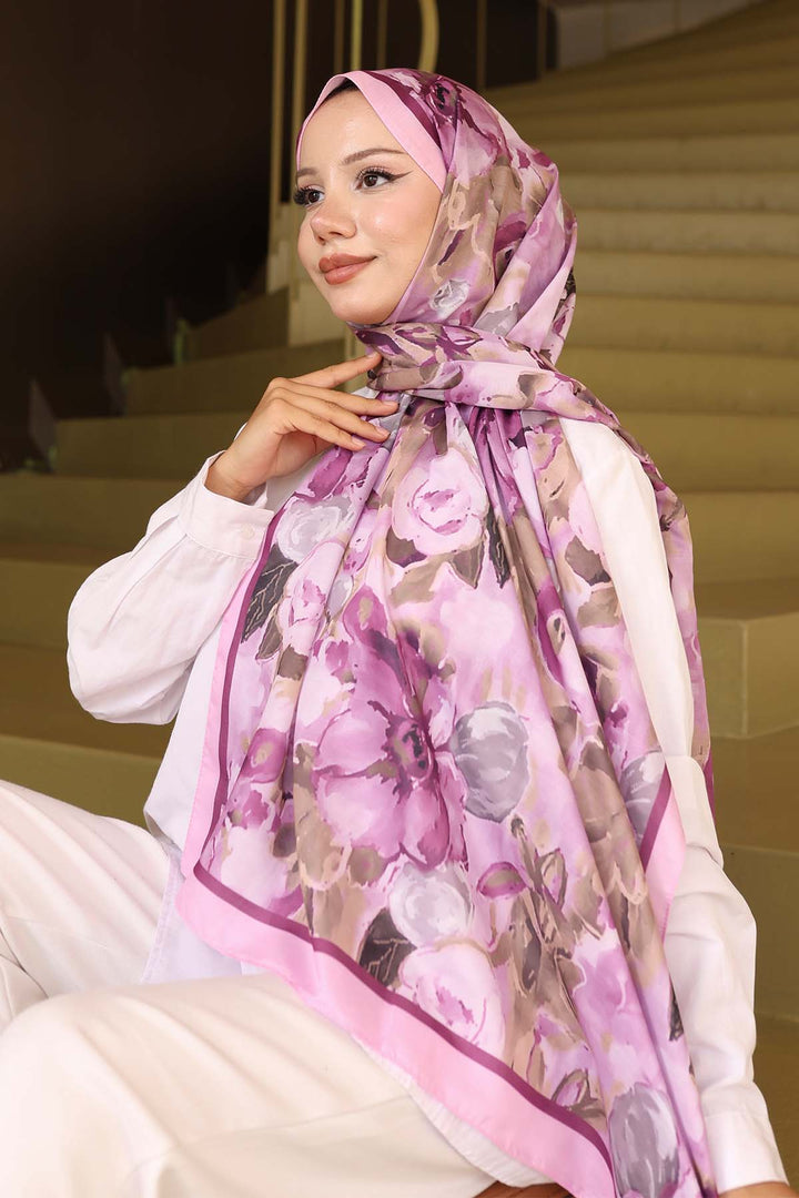 BNG Women Patterned Shawl Lilac İpk113 - Crosby