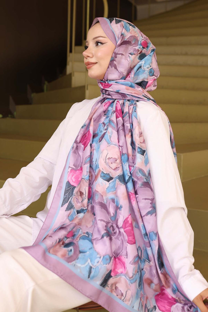 BNG Women Patterned Shawl Purple İpk113 - Grove City