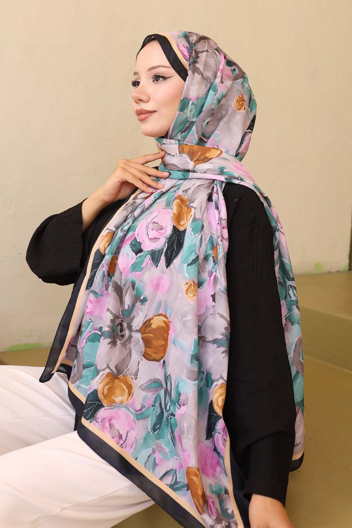 BNG Women Patterned Scarf Black İpk113 - Grand Rapids