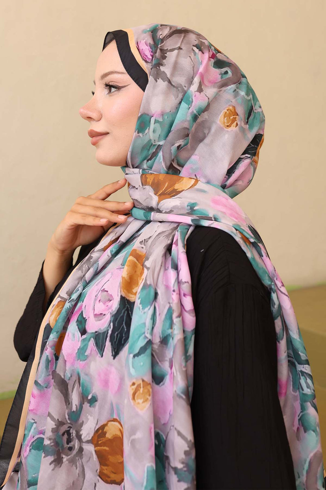 BNG Women Patterned Scarf Black İpk113 - Grand Rapids