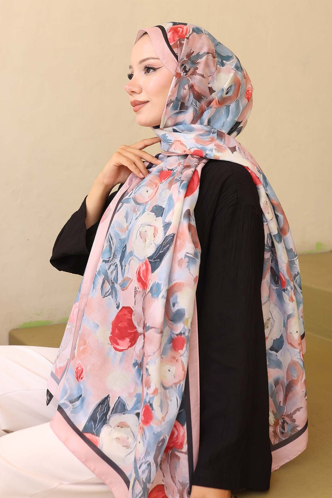 BNG Women Patterned Shawl Salmon İpk113 - Boulogne-Billancourt