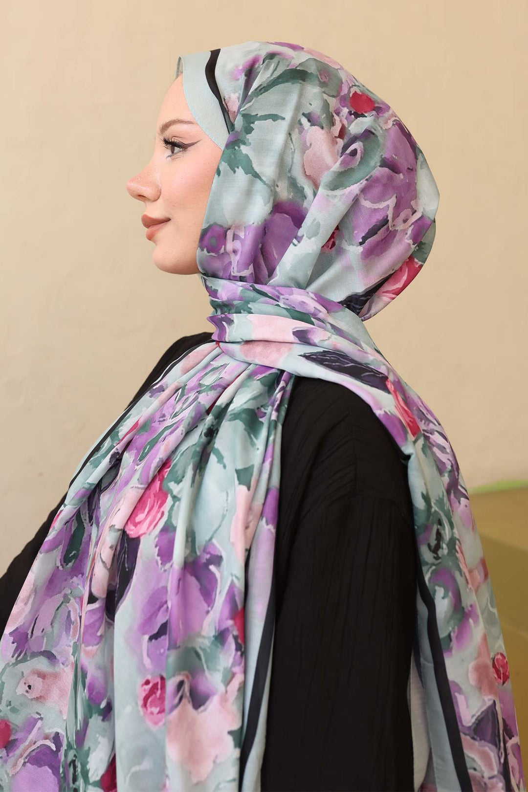 BNG Women Patterned Scarf Water Green İpk113 - Paramount