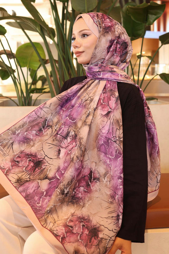 BNG Women Patterned Shawl Beige İpk114 - Ploieşti
