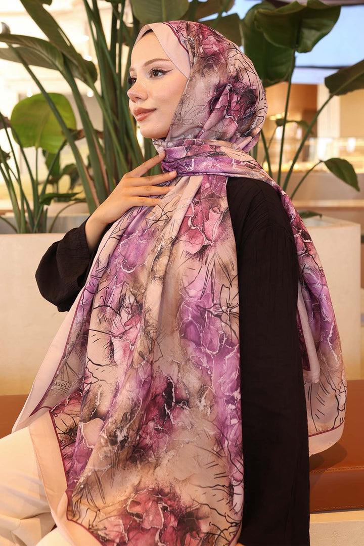 BNG Women Patterned Shawl Beige İpk114 - Ploieşti