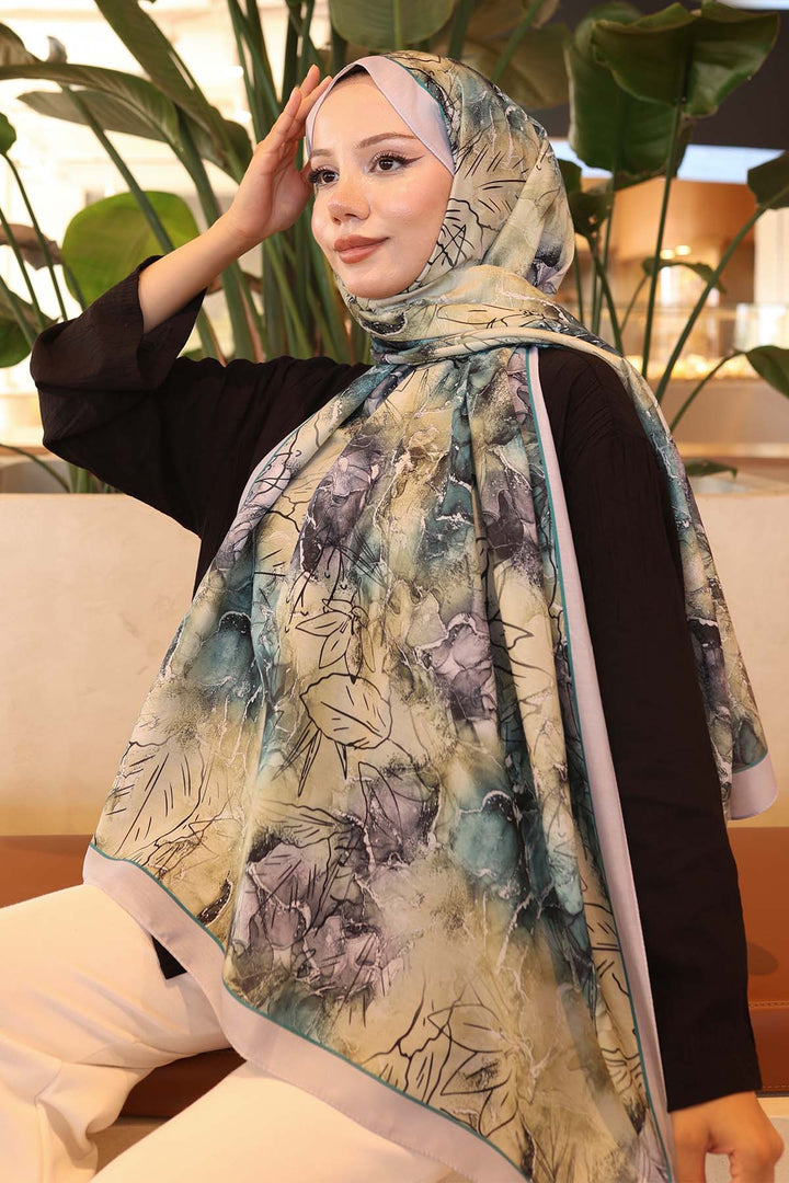 BNG Women Patterned Scarf Gray İpk114 - Boston
