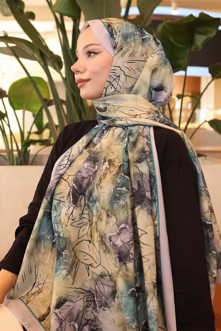 BNG Women Patterned Scarf Gray İpk114 - Boston