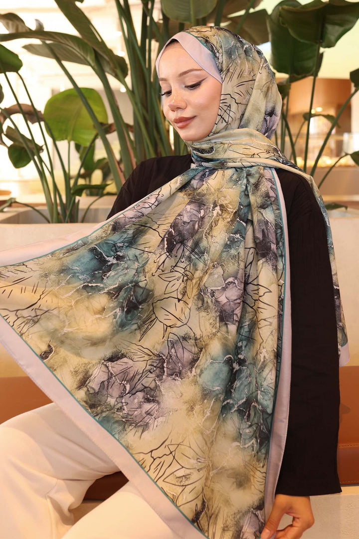 BNG Women Patterned Scarf Gray İpk114 - Boston