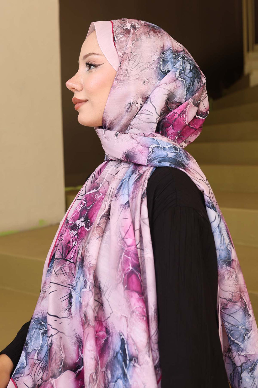 BNG Women Patterned Scarf Rose Dry İpk114 - Kenner
