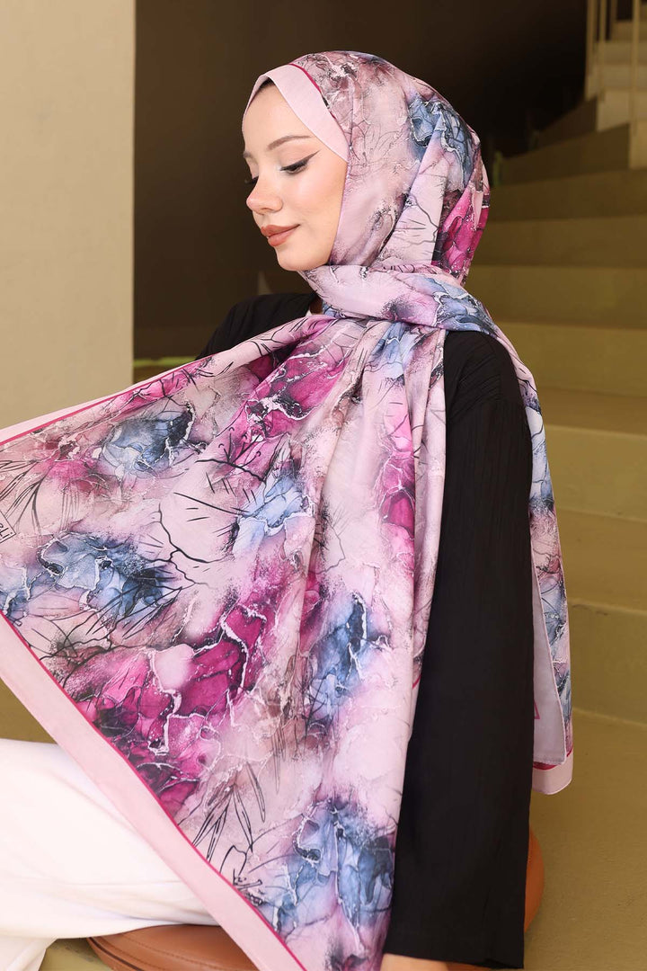 BNG Women Patterned Scarf Rose Dry İpk114 - Kenner
