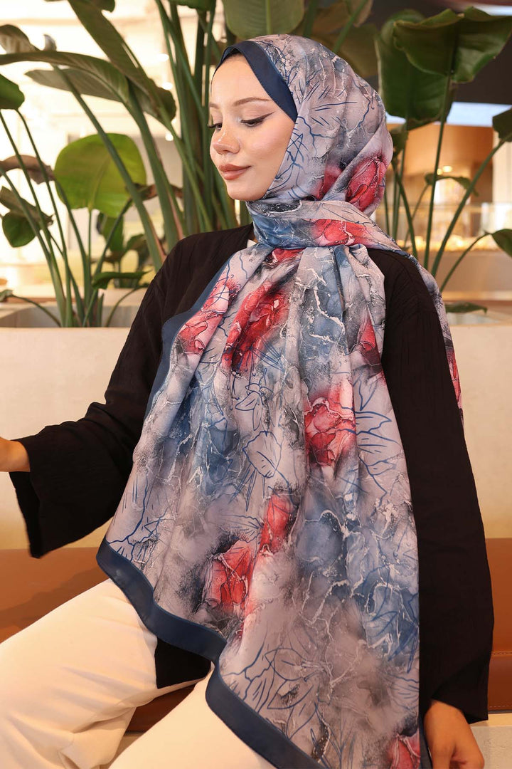 BNG Women Patterned Shawl Indigo Ipk114 - Banbury