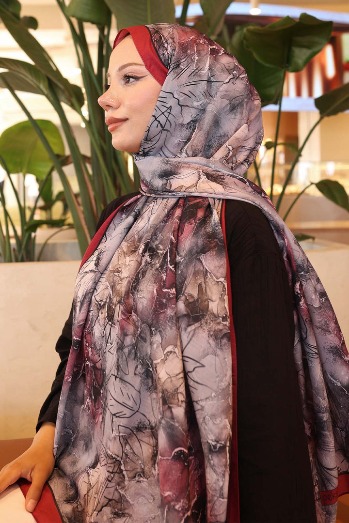 BNG Women Patterned Shawl Red İpk114 - Iormughanlo