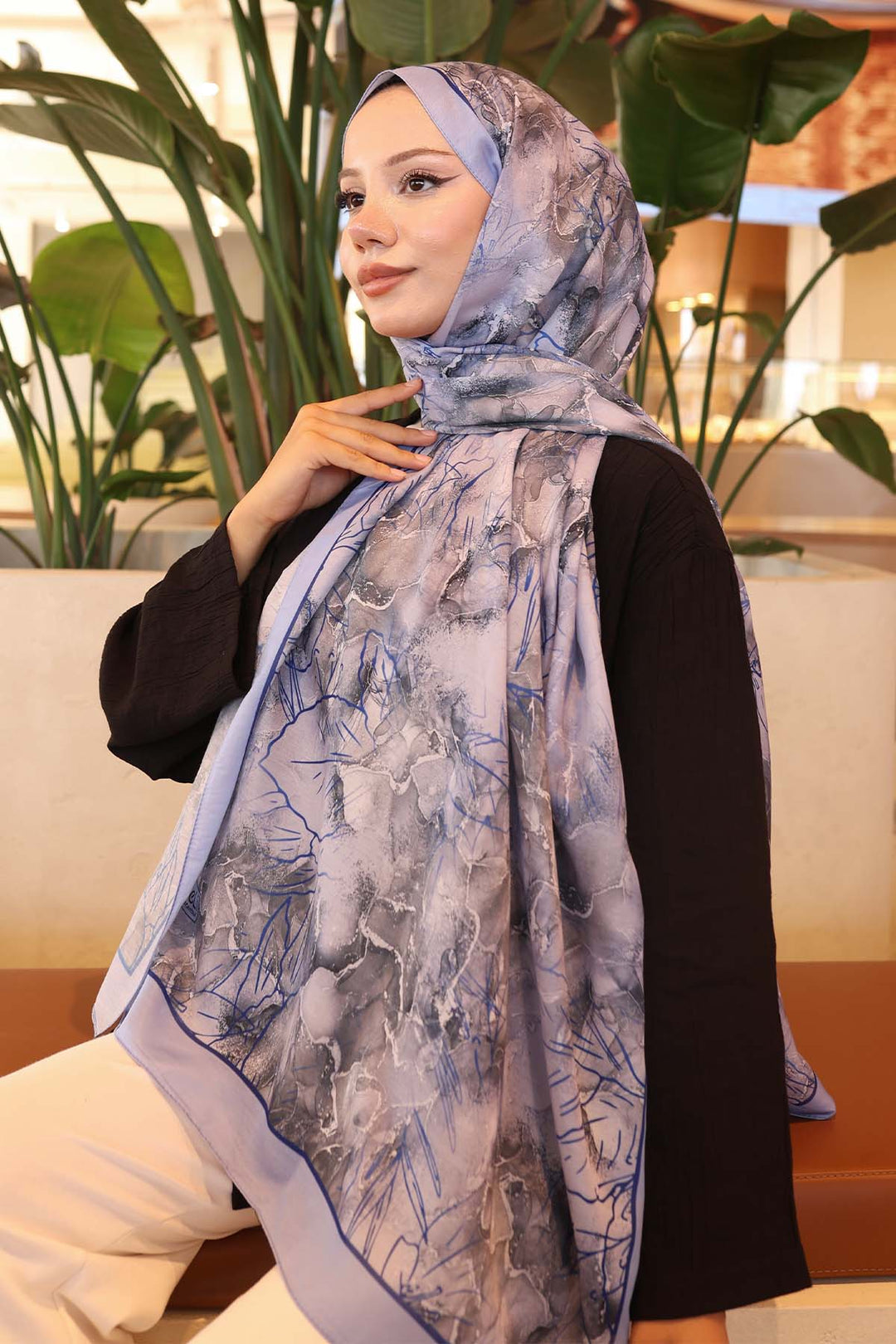 BNG Women Patterned Shawl Lilac İpk114 - St. Louis