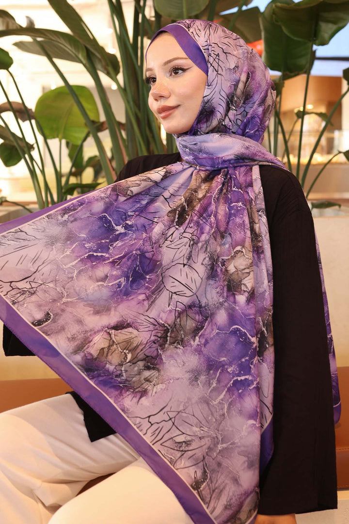 BNG Women Patterned Shawl Purple İpk114 - Roncaglia