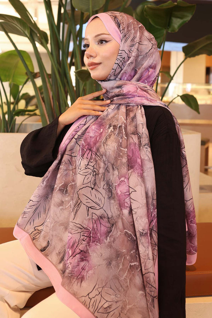 BNG Women Patterned Shawl Pink İpk114 - York