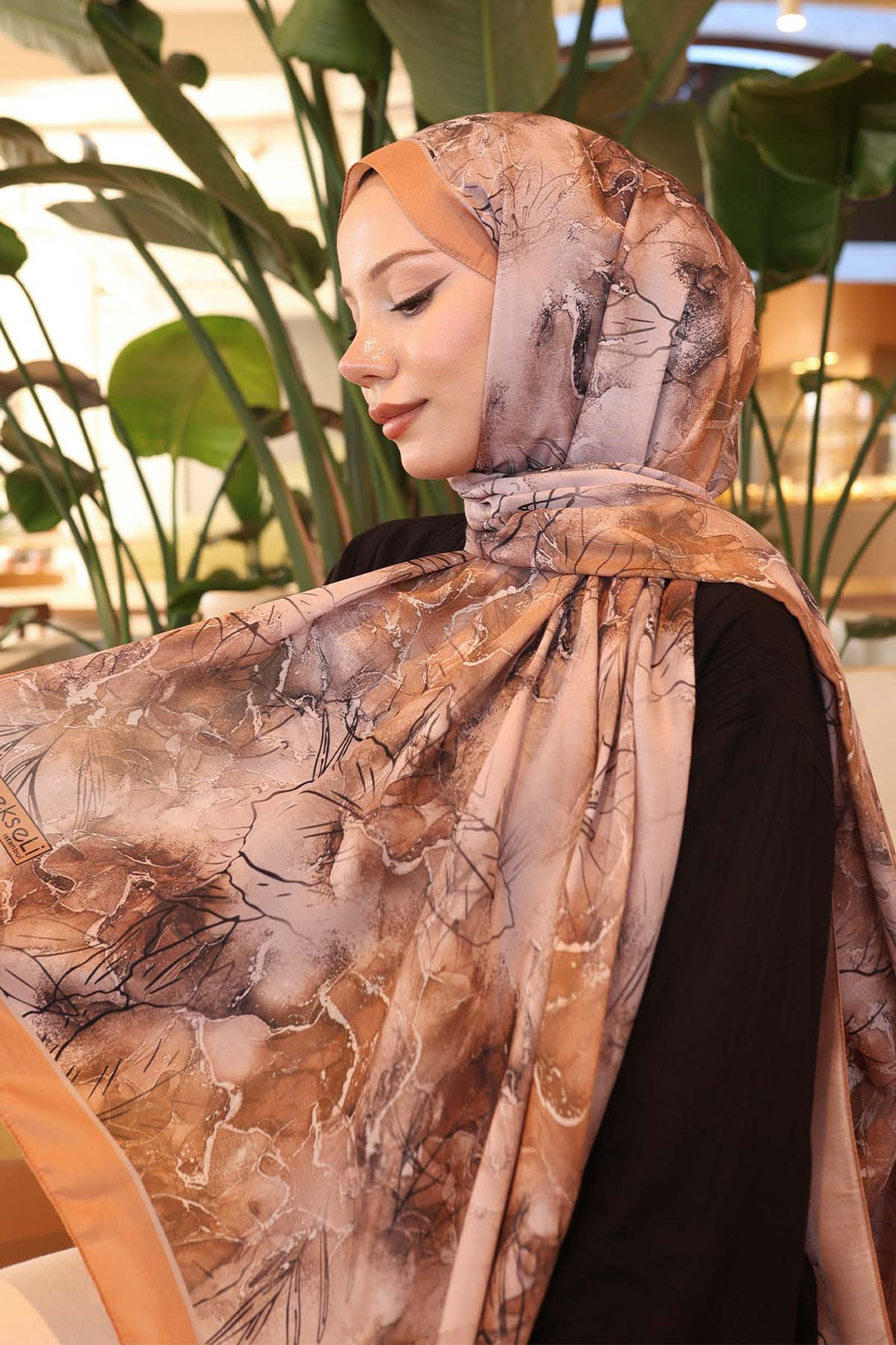 BNG Women Patterned Shawl Salmon İpk114 - Queluz